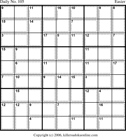 Killer Sudoku for 4/10/2006