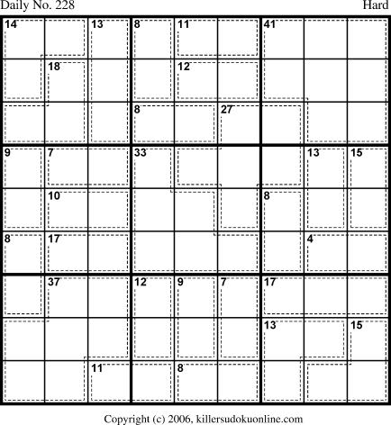 Killer Sudoku for 8/11/2006