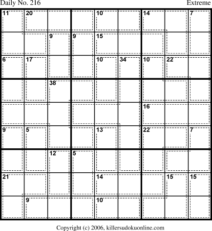 Killer Sudoku for 7/30/2006