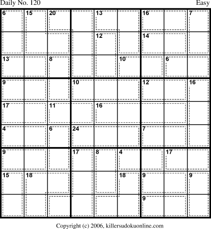 Killer Sudoku for 4/25/2006