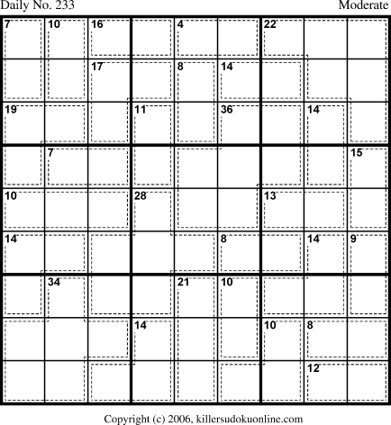 Killer Sudoku for 8/16/2006