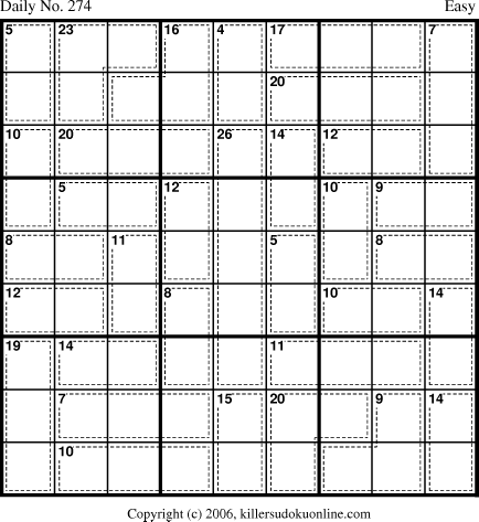 Killer Sudoku for 9/26/2006
