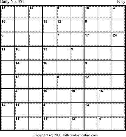 Killer Sudoku for 12/11/2006