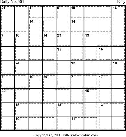 Killer Sudoku for 10/23/2006