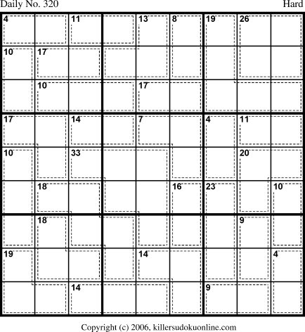 Killer Sudoku for 11/10/2006