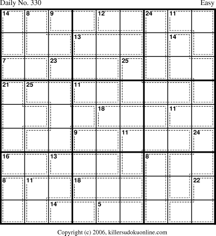 Killer Sudoku for 11/20/2006