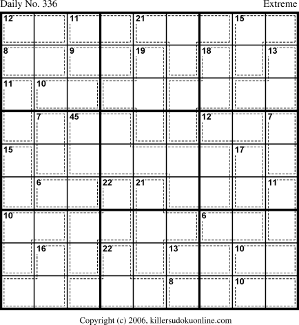 Killer Sudoku for 11/26/2006