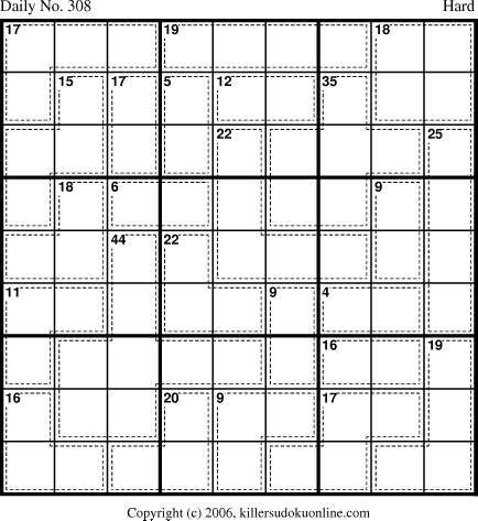 Killer Sudoku for 10/29/2006