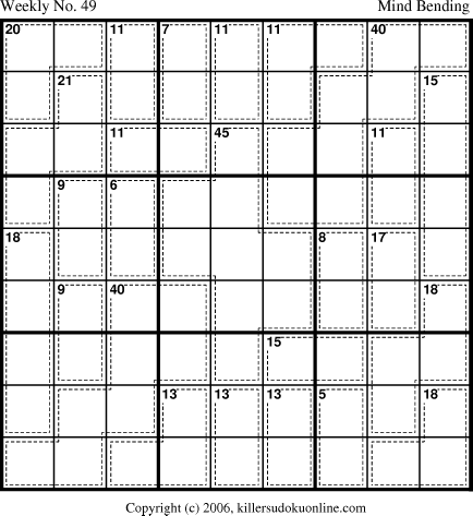 Killer Sudoku for 12/11/2006
