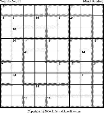 Killer Sudoku for 6/12/2006