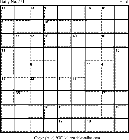 Killer Sudoku for 6/9/2007