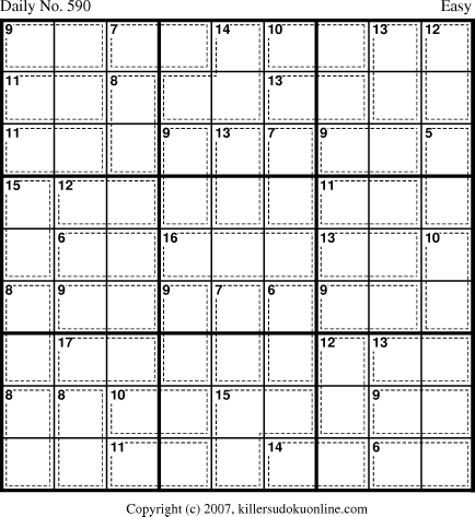 Killer Sudoku for 8/7/2007