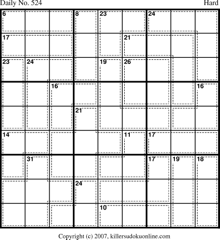 Killer Sudoku for 6/2/2007