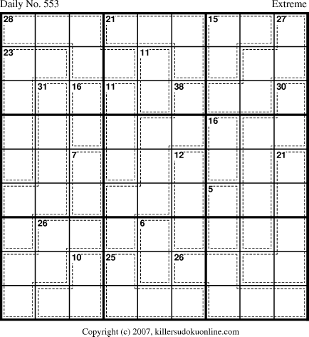 Killer Sudoku for 7/1/2007