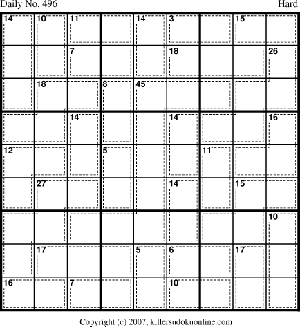 Killer Sudoku for 5/5/2007
