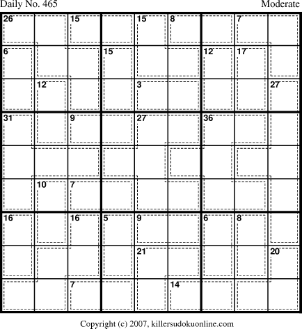 Killer Sudoku for 4/4/2007