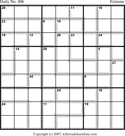 Killer Sudoku for 2/4/2007