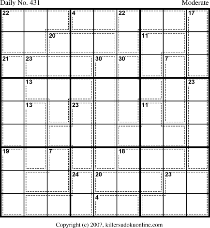 Killer Sudoku for 3/1/2007