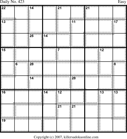 Killer Sudoku for 2/21/2007