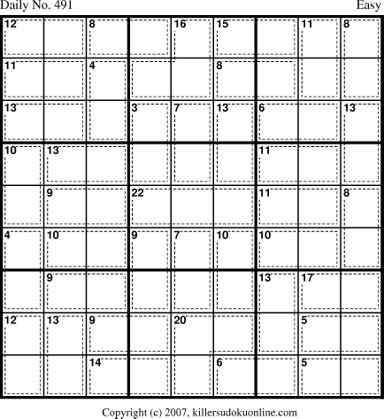 Killer Sudoku for 4/30/2007