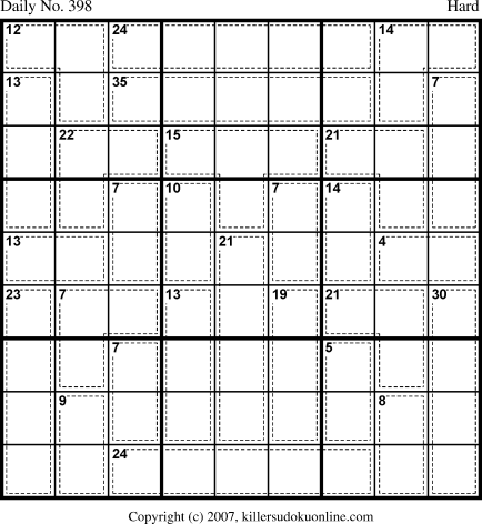 Killer Sudoku for 1/27/2007