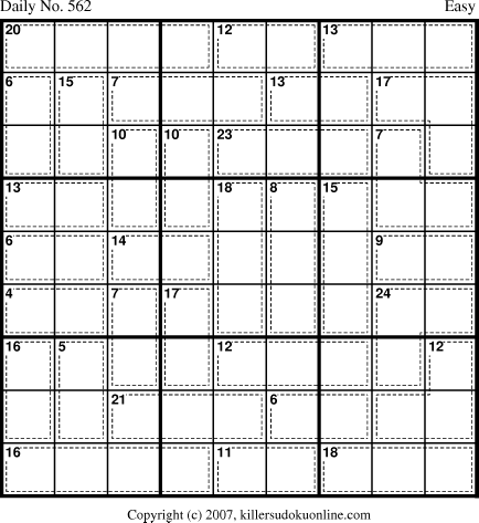 Killer Sudoku for 7/10/2007