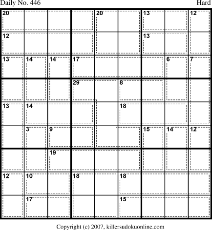 Killer Sudoku for 3/16/2007