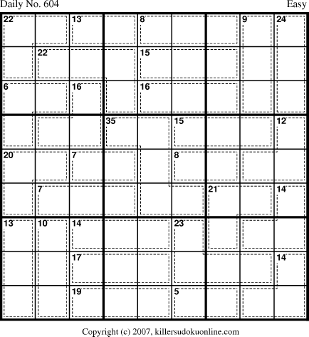 Killer Sudoku for 8/21/2007
