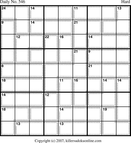 Killer Sudoku for 6/24/2007