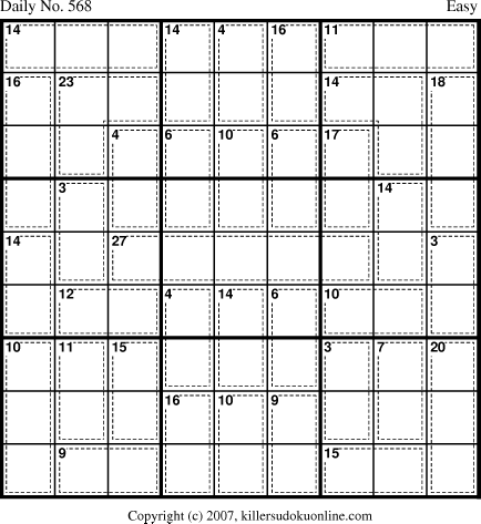 Killer Sudoku for 7/16/2007