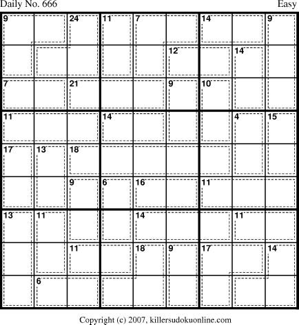 Killer Sudoku for 10/22/2007