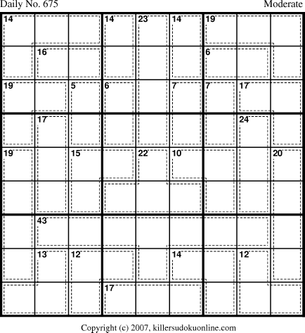 Killer Sudoku for 10/31/2007