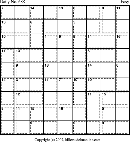 Killer Sudoku for 11/12/2007