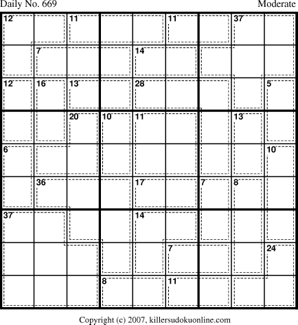 Killer Sudoku for 10/25/2007