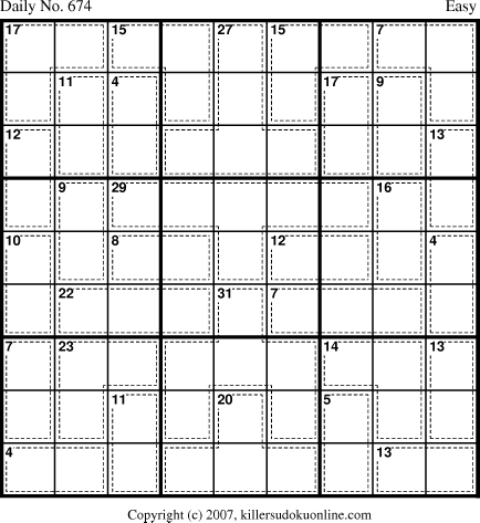 Killer Sudoku for 10/30/2007