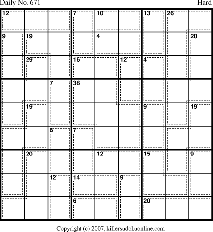 Killer Sudoku for 10/27/2007
