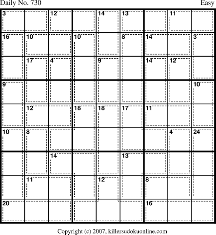 Killer Sudoku for 12/24/2007