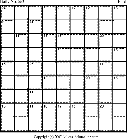 Killer Sudoku for 10/19/2007