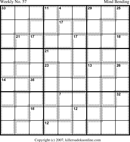 Killer Sudoku for 2/5/2007
