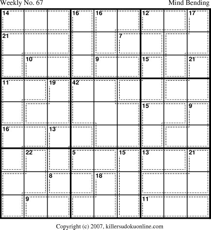 Killer Sudoku for 4/16/2007