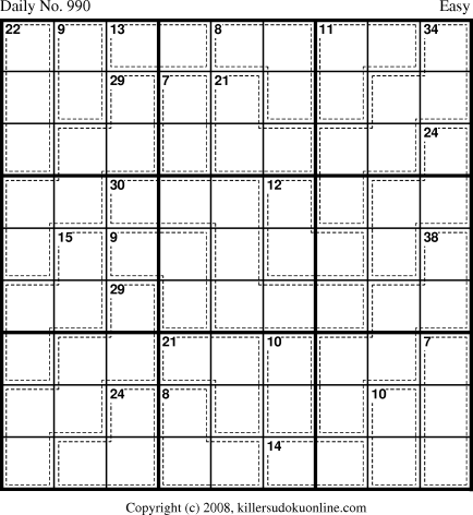 Killer Sudoku for 9/9/2008