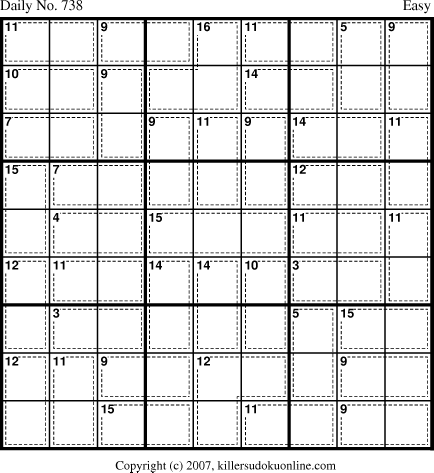Killer Sudoku for 1/1/2008