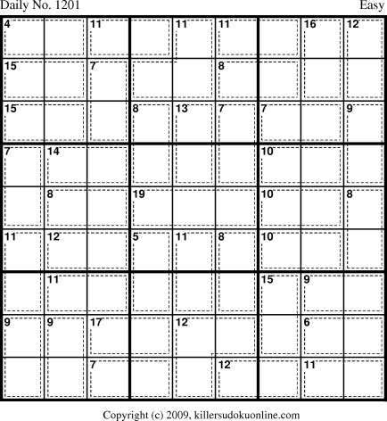 Killer Sudoku for 4/7/2009