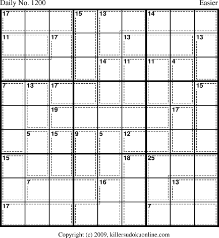 Killer Sudoku for 4/6/2009