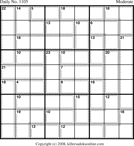 Killer Sudoku for 1/1/2009