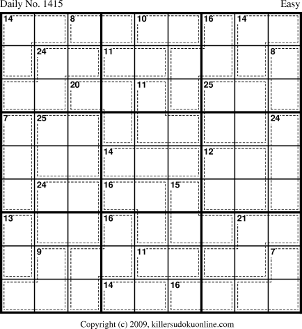 Killer Sudoku for 11/2/2009