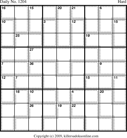 Killer Sudoku for 4/10/2009