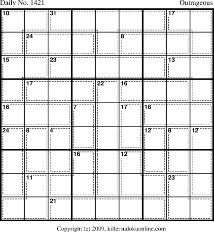 Killer Sudoku for 11/8/2009