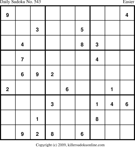Killer Sudoku for 9/2/2009