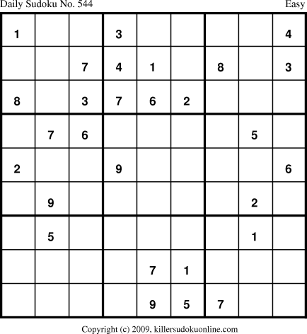 Killer Sudoku for 9/3/2009